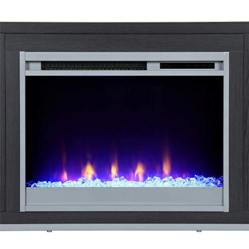 Ameriwood Home Lumina Fireplace Stand, TVs up to 70", Black Oak