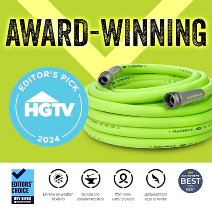 Flexzilla Garden Hose 5/8 in. x 50 ft, Heavy Duty, Lightweight, Drinking Water Safe, ZillaGreen - HFZG550YW-E