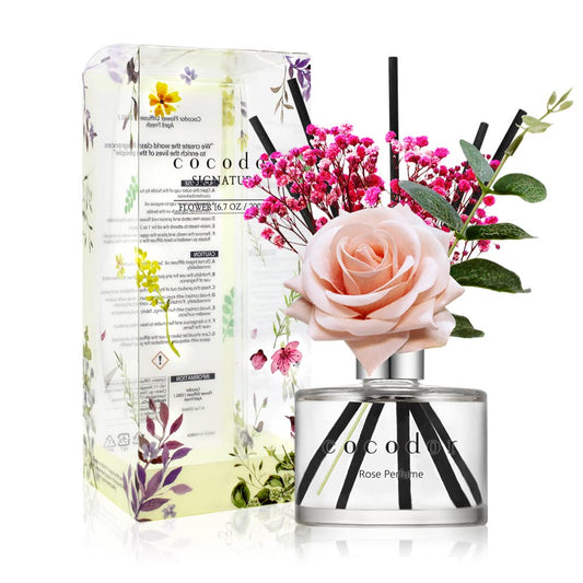 COCODOR Rose Flower Reed Diffuser/Rose Perfume/6.7oz(200ml)/1 Pack/ Reed Diffuser Set, Oil & Reed Diffuser Sticks, Home Decor & Office Decor, Fragrance and Gifts