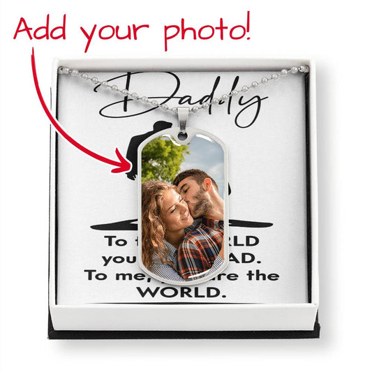 Father's Day Gift - Dog Tag Photo with Message Card