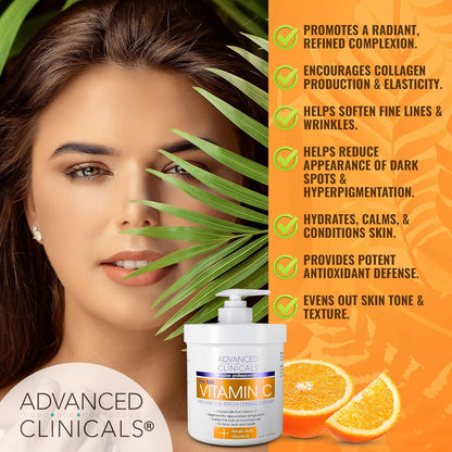 Advanced Clinicals Aloe Vera Lotion for Sun Burn Recovery | After Sun Body Lotion With Vitamin C + Hyaluronic Acid | Damaged Skin Repair Moisturizing Cream | Large 16 Oz